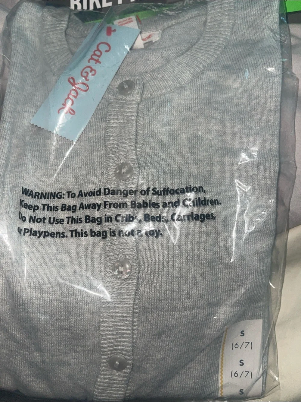 Cat & Jack Girls Heather Gray Cardigan Sweater – Size S (6/6X–7) – NWT